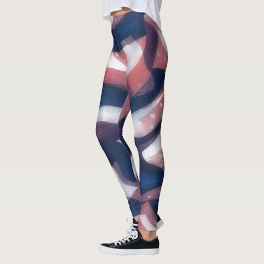 赤と青のアートレギンス レギンス (左)