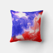 赤と青のインクウェーブ クッション (裏面)