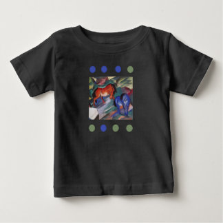 赤と青のウマTシャツ ベビーTシャツ