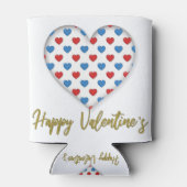 赤と青のエレガントハート図形 缶クーラー (裏面)