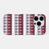 赤と青のオーナメント iPhoneケース (裏面横)