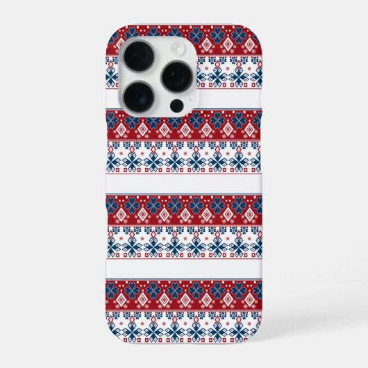 赤と青のオーナメント iPhoneケース (裏面)
