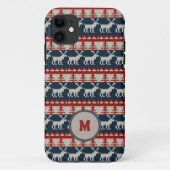 赤と青のカスタムネームの編み込みパターン Case-Mate iPhoneケース (裏面)