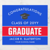 赤と青のカスタムビールボトルラベル ビールラベル (シングルラベル)