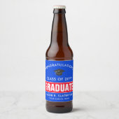 赤と青のカスタムビールボトルラベル ビールラベル (正面)