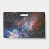 赤と青のカリーナ星雲 ハッブル望遠鏡 バッジ (裏面)