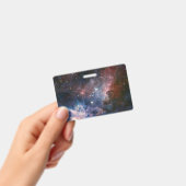 赤と青のカリーナ星雲 ハッブル望遠鏡 バッジ (手持ち)