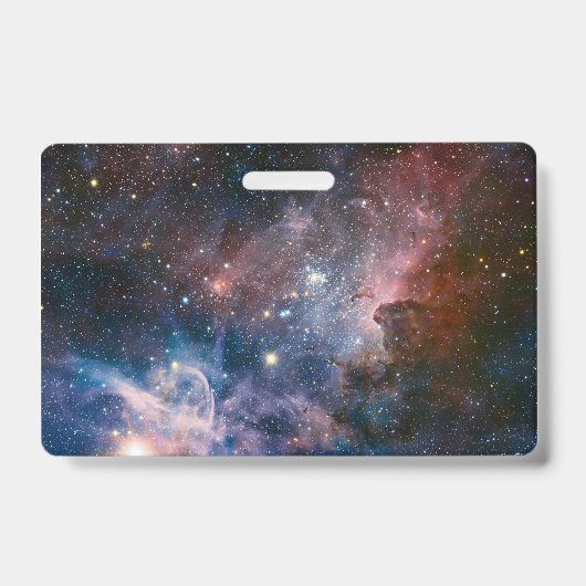 赤と青のカリーナ星雲 ハッブル望遠鏡 バッジ (正面)
