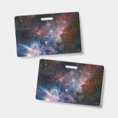 赤と青のカリーナ星雲 ハッブル望遠鏡 バッジ (正面＆裏面)