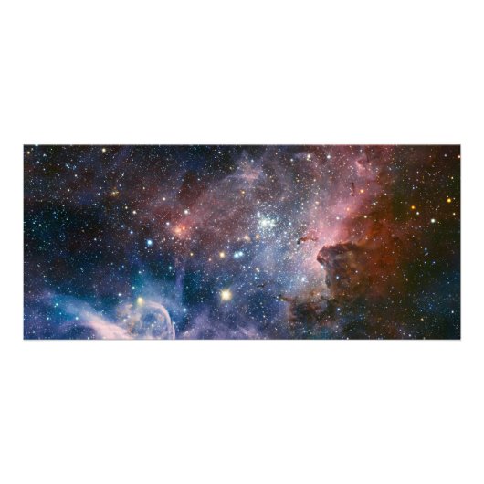 赤と青のカリーナ星雲 ハッブル望遠鏡 ラックカード (正面)