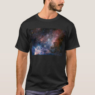 赤と青のカリーナ星雲 ハッブル望遠鏡 Tシャツ