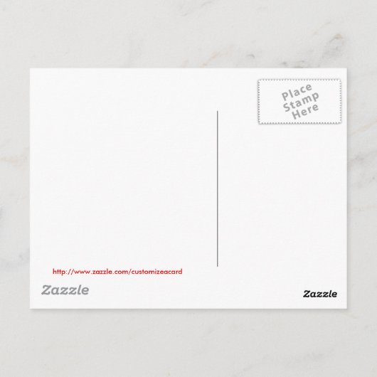 赤と青のカードのホレー ポストカード (裏面)