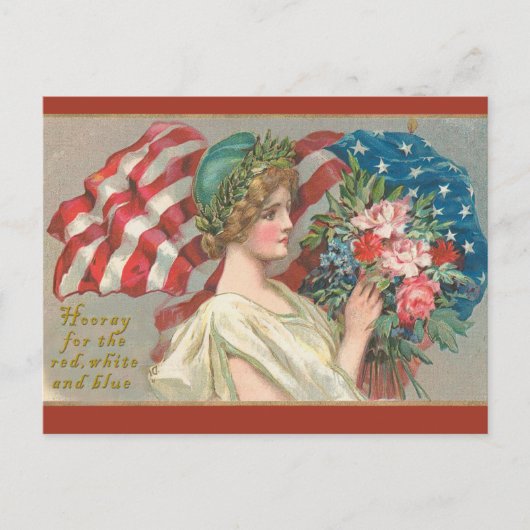 赤と青のカードのホレー ポストカード (正面)