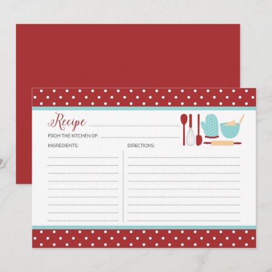 赤と青のキッチンレシピ (正面/裏面)
