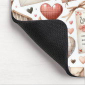 赤と青のギンガムプレイドバレンタインデーテーマ マウスパッド (コーナー)