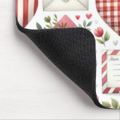 赤と青のギンガムプレイドバレンタインデーテーマ マウスパッド (コーナー)