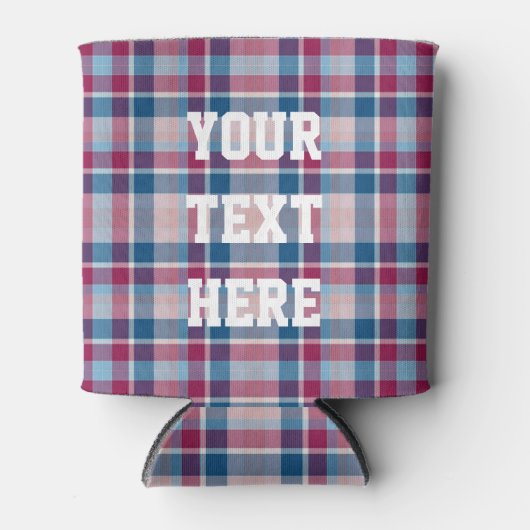 赤と青のクラシックカスタム文字クーラーボックス 缶クーラー (正面)