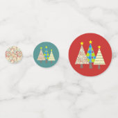 赤と青のクリスマスツリーパーティー コンフェッティ (正面)