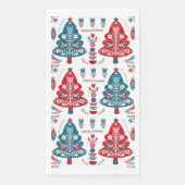 赤と青のクリスマスツリーフローラ北欧パターン (正面)