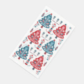 赤と青のクリスマスツリーフローラ北欧パターン (コーナー)