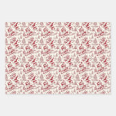 赤と青のクリスマスヴィンテージChinoiserie ラッピングペーパーシート (正面2)