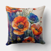 赤と青のケシ クッション (裏面)