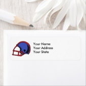 赤と青のサッカーヘルメットグラフィック ラベル (インサイチュ)