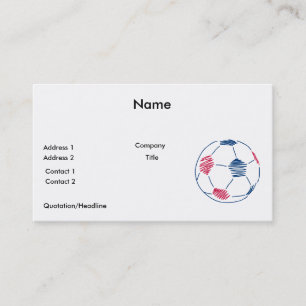 赤と青のサッカー落書きグラフィック 名刺