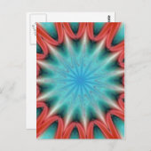 赤と青のスターバスト ポストカード (正面/裏面)