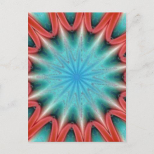 赤と青のスターバスト ポストカード (正面)