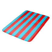 赤と青のストライプデザイン バスマット (アングル)