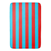赤と青のストライプデザイン バスマット (正面縦)
