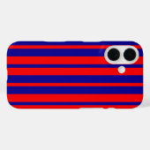 赤と青のストライプデザイン Case-Mate iPhoneケース (裏面 (横))