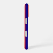 赤と青のストライプデザイン iPhone 16ケース (右側面)