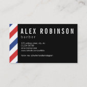 赤と青のストライプ理容師紹介カード 紹介カード (裏面)