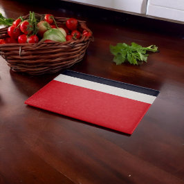 赤と青のストライプ カッティングボード