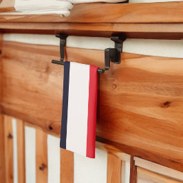 赤と青のストライプ キッチンタオル