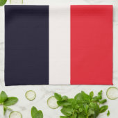 赤と青のストライプ キッチンタオル (折り畳み)