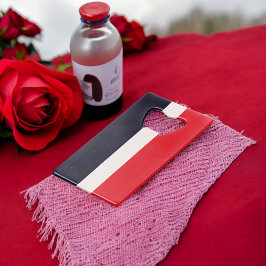 赤と青のストライプ クレジットカード栓抜き