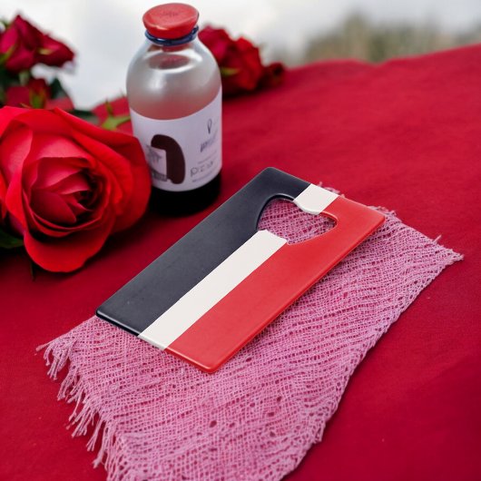 赤と青のストライプ クレジットカード栓抜き