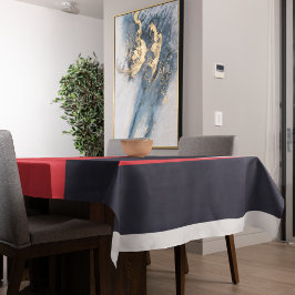 赤と青のストライプ テーブルクロス