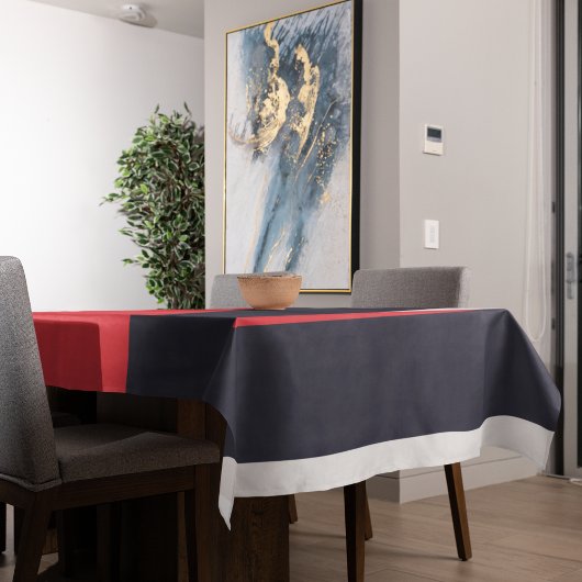 赤と青のストライプ テーブルクロス