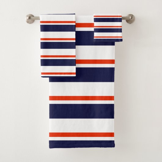 赤と青のストライプ バスタオルセット (インサイチュ)