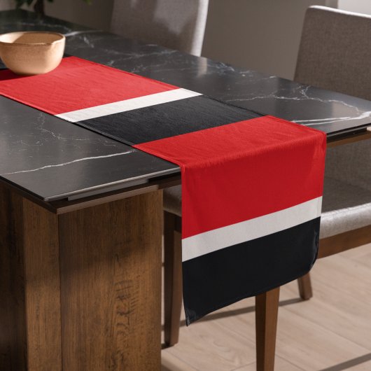赤と青のストライプ ロングテーブルランナー