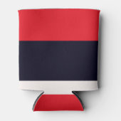 赤と青のストライプ 缶クーラー (正面)