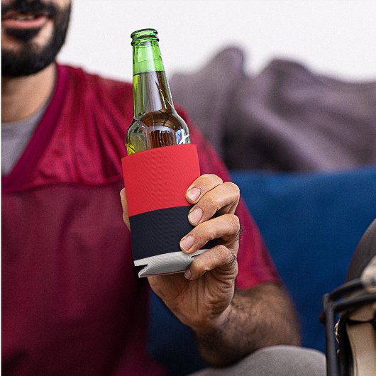 赤と青のストライプ 缶クーラー