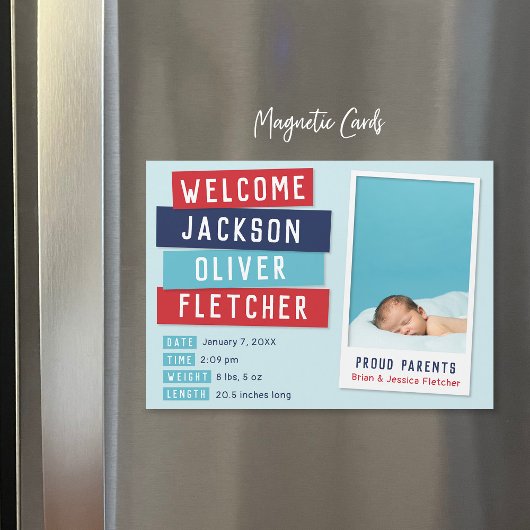 赤と青のスナップショット磁気発生の発表 マグネット招待状