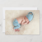 赤と青のスナップショット2写真の誕生のお知らせ 案内状 (裏面)