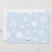 赤と青のスノーフレーク写真クリスマス シーズンカード (裏面)