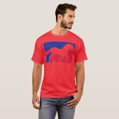 赤と青のスポーツの友達の馬 Tシャツ (正面フル)